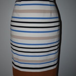 WHBM Ponte Stripe Pencil Skirt Size 8,10 (Medium)